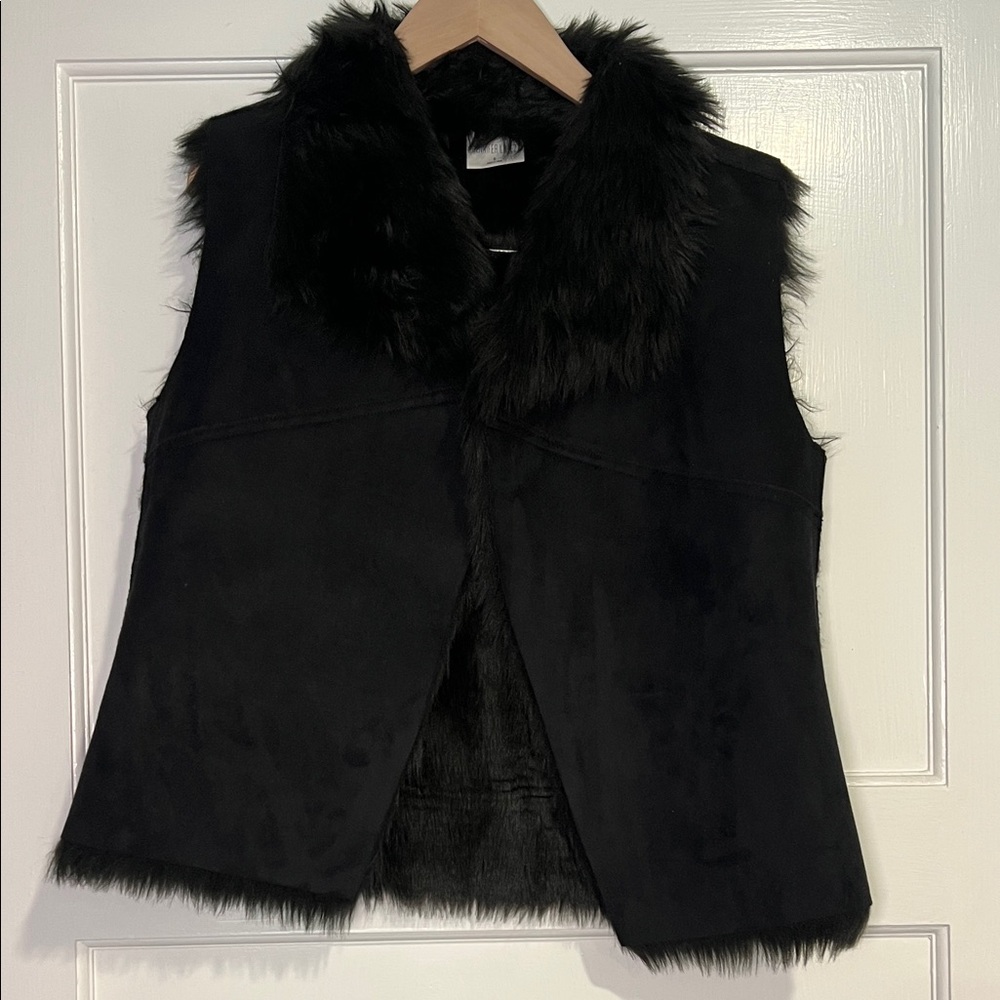 Black Faux Fur Vest